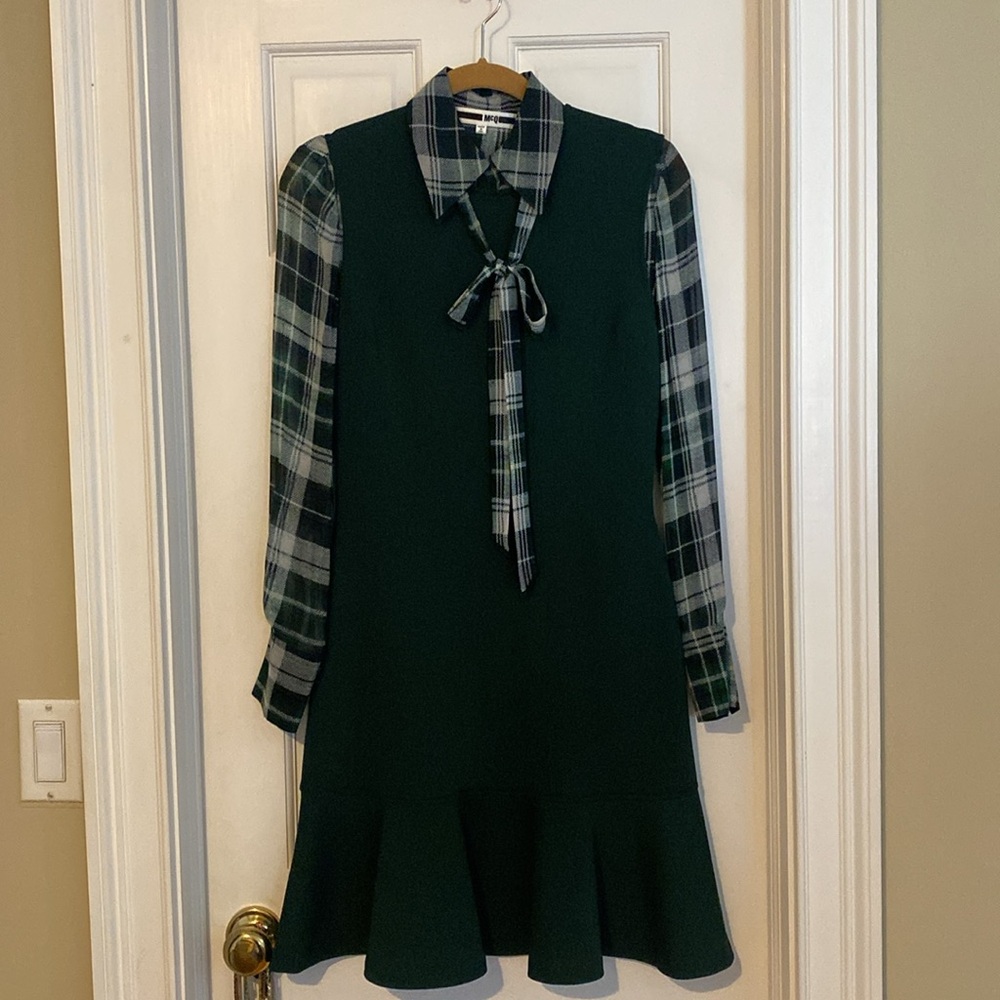 Alexander McQueen McQ Green Jumper with plaid shirt. - Picture 2 of 12
